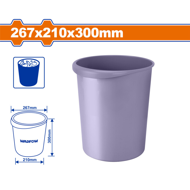 TACHO CONTENEDOR PLASTICO BASURA 267X210X300MM WADFOW WLJ1330 TACHO CONTENEDOR PLASTICO BASURA 267X210X300MM WADFOW WLJ1330