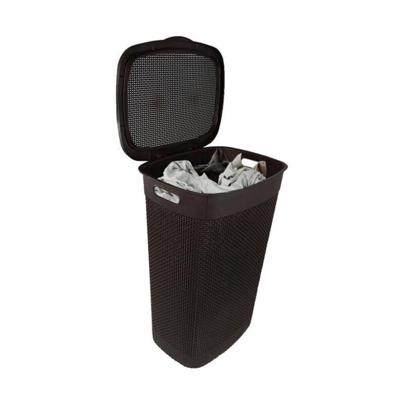 Canasto Organizador Para Ropa Simil Ratán 40 Lts TABACO