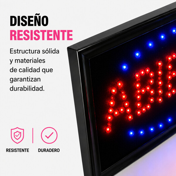 Cartel Luminoso Led Abierto 220 Volt Local Comercial Super Descentrado