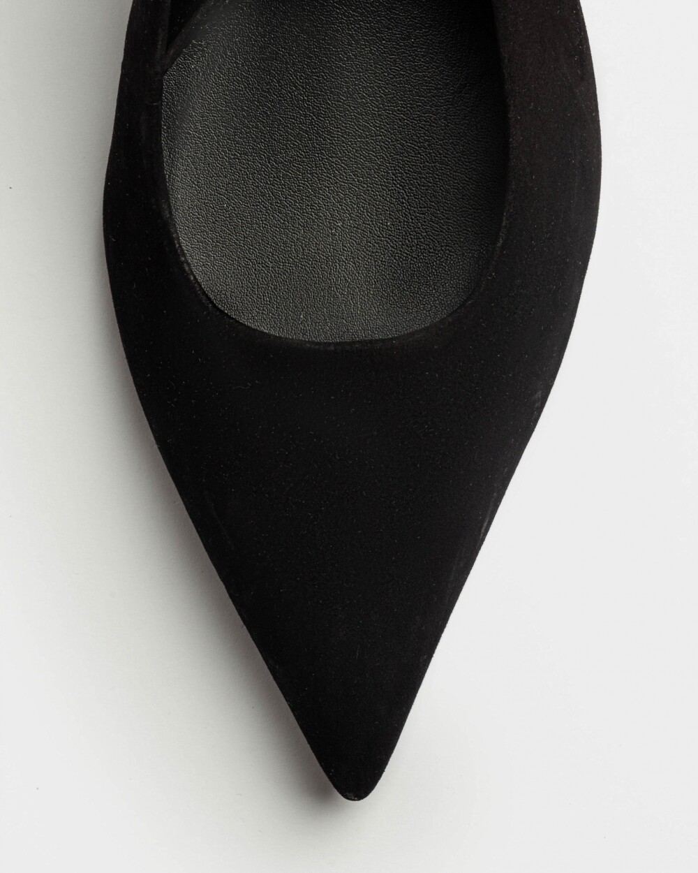 Stiletto Naomi en cuero nobuk Negro