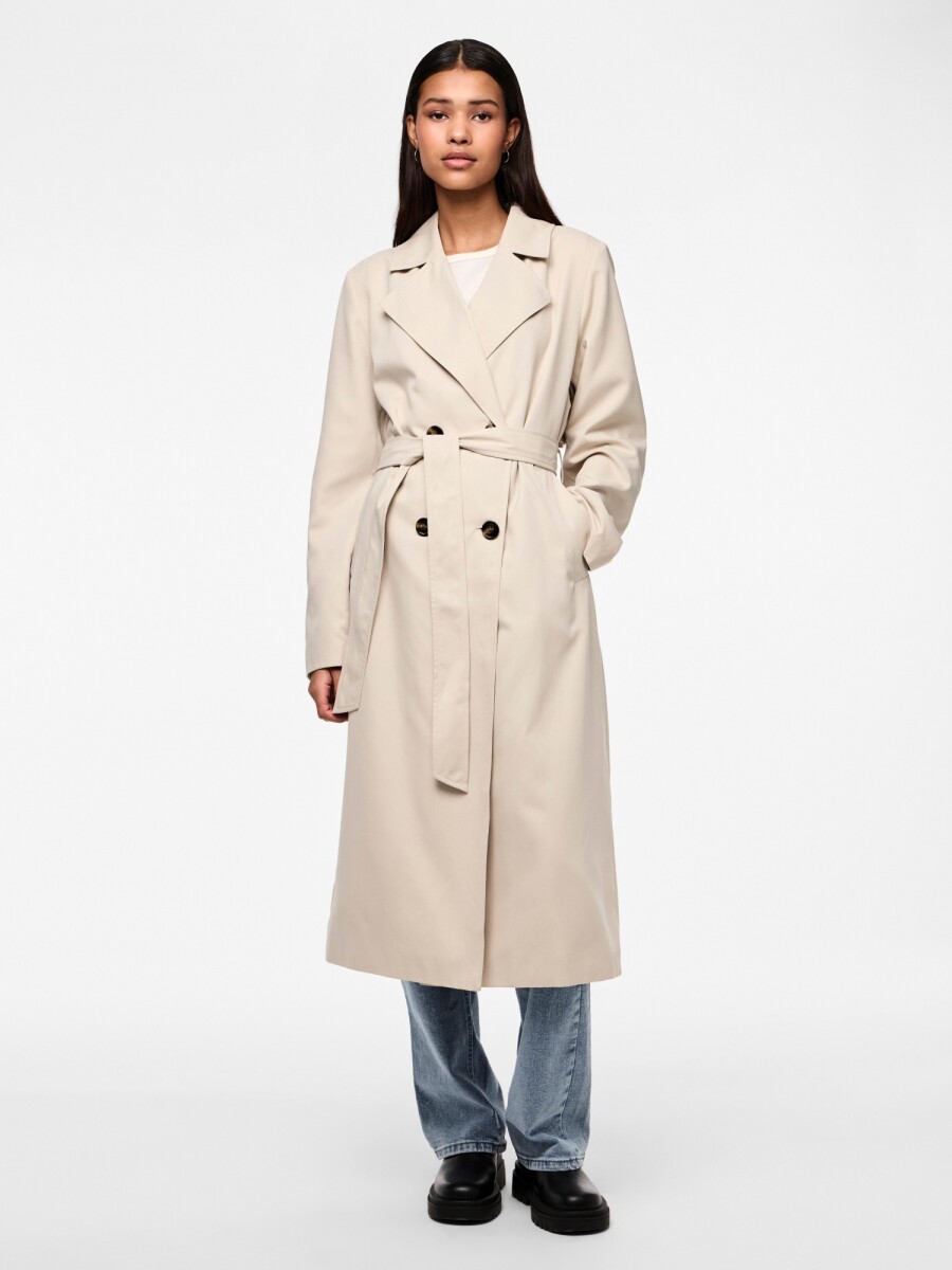 Abrigo Scarlett Trench Extra Largo - Silver Gray 