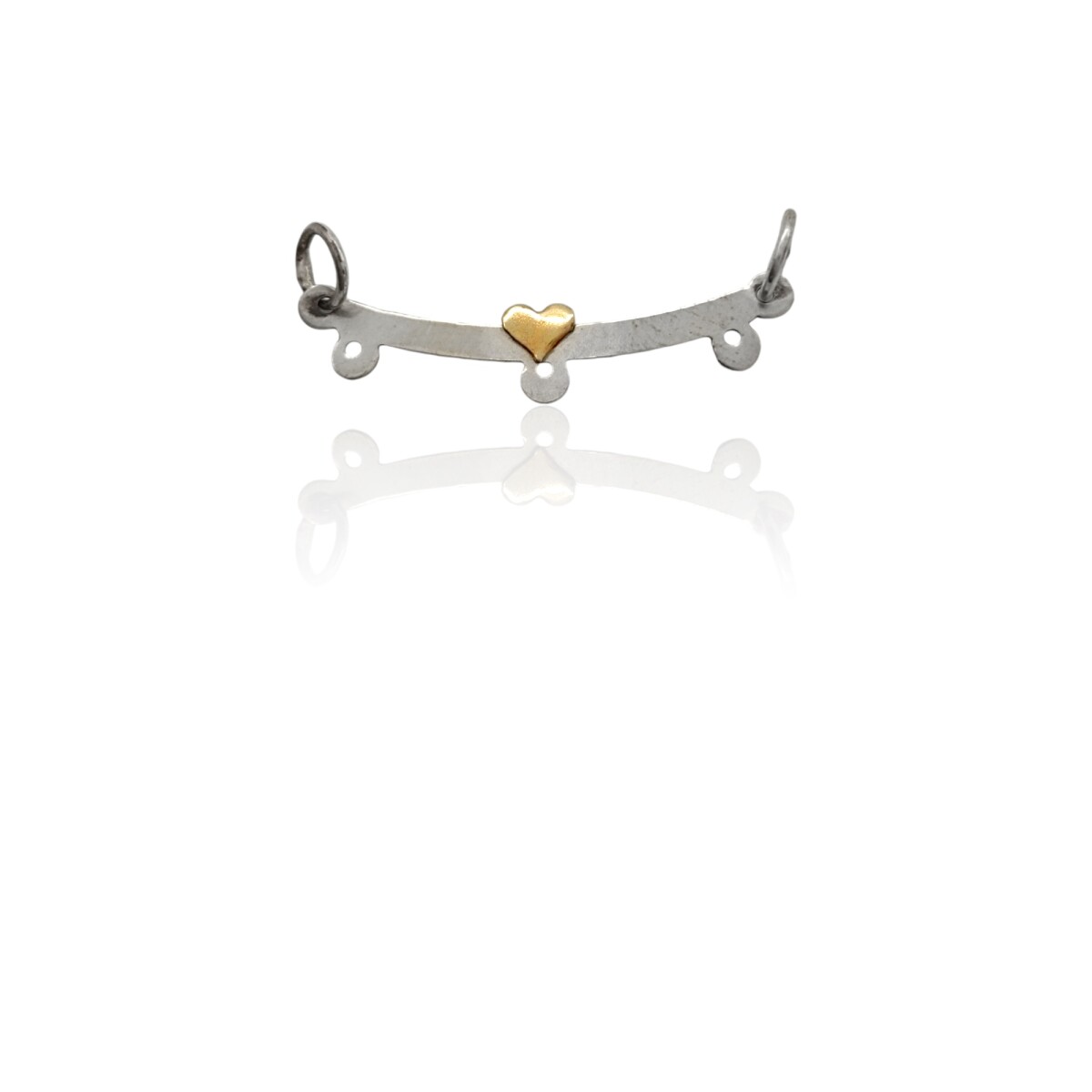 Dije Percha corazón para tres dijes-Plata y Oro-Sin piedra-CP5286 - sinpiedra 