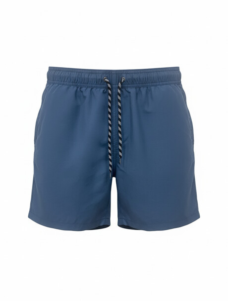 Short de baño liso azul