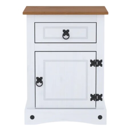 Promo 2 Mesa De Luz Linea Naturale BLANCO