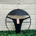 Tanga Colaless Ajustable De Encaje Trasero Negro Talla S-M