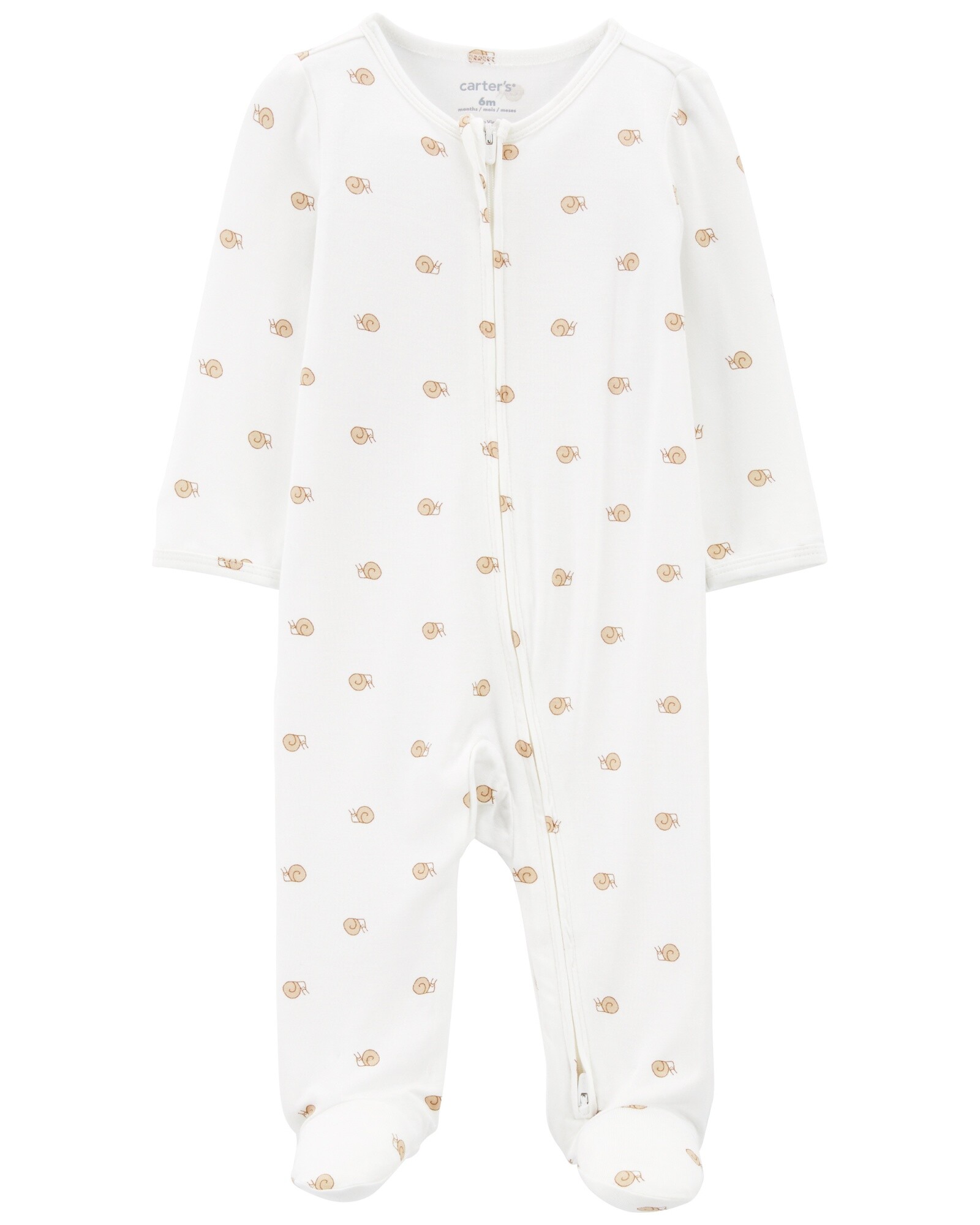 Pijama una pieza de viscosa Ecovero, con pie, diseño caracoles, línea Purelysoft Sin color