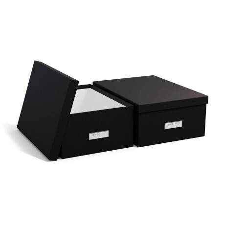 SET 2 CAJAS ORG C/TAPA PAPEL NEGRO ULRIKA