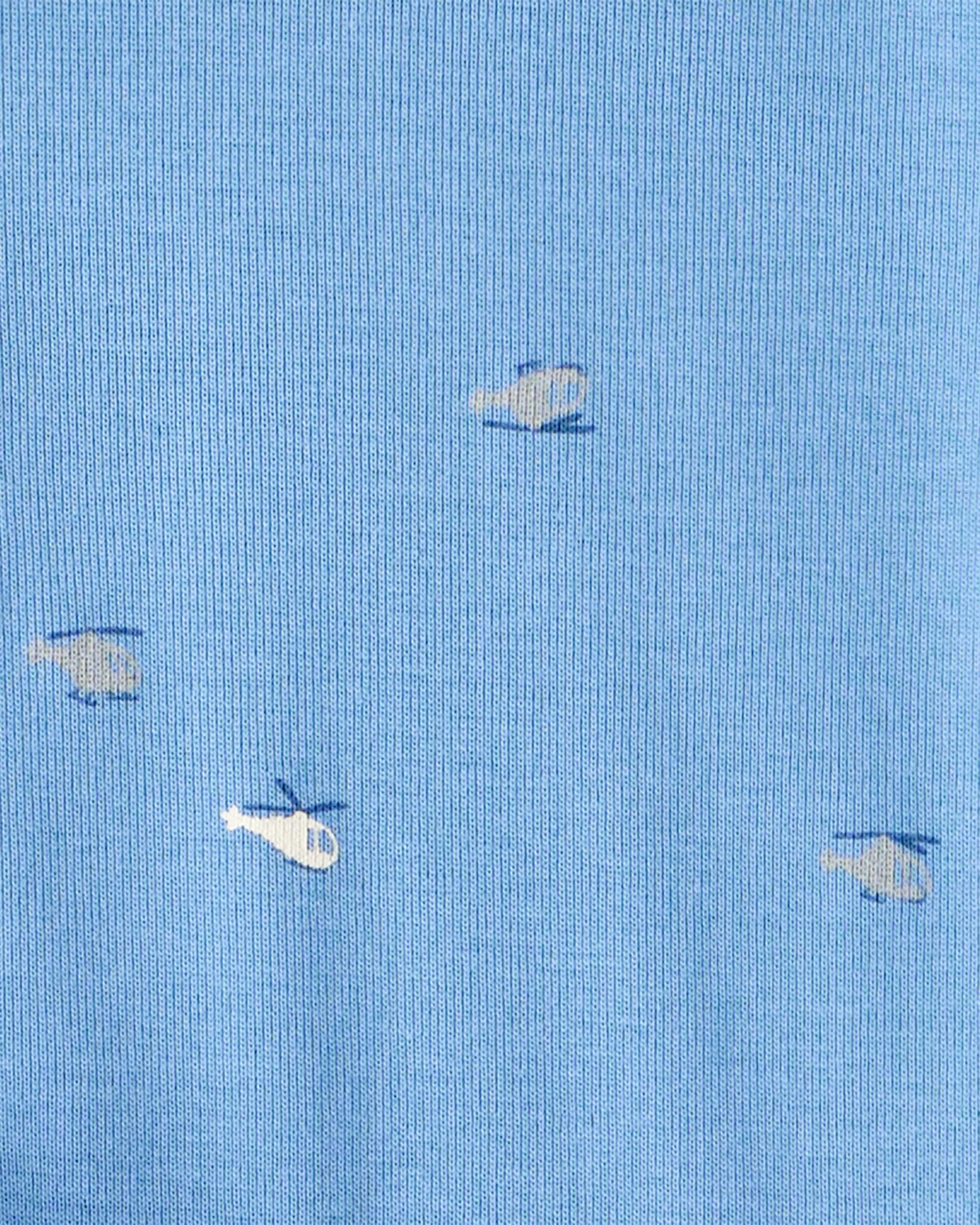 Set tres piezas de algodón, chaleco capitoneado, pantalón y body, diseño helicópteros Sin color