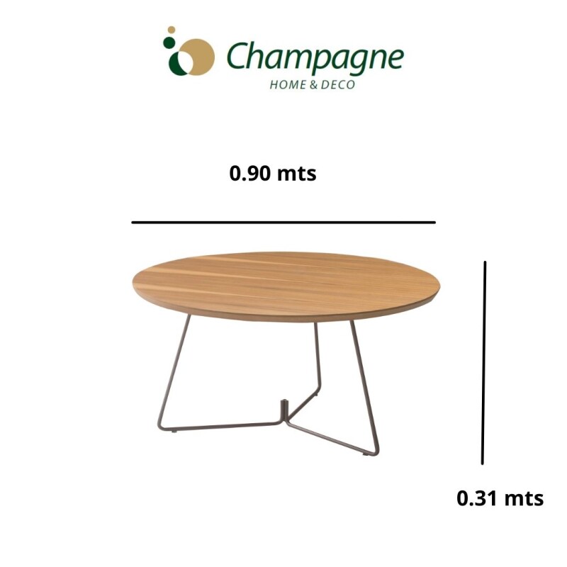 MESA DE CENTRO REDONDA - MADERA COLOR BLANCO Y PIE EN METAL GRAFITO - 90cms MESA DE CENTRO REDONDA - MADERA COLOR BLANCO Y PIE EN METAL GRAFITO - 90cms