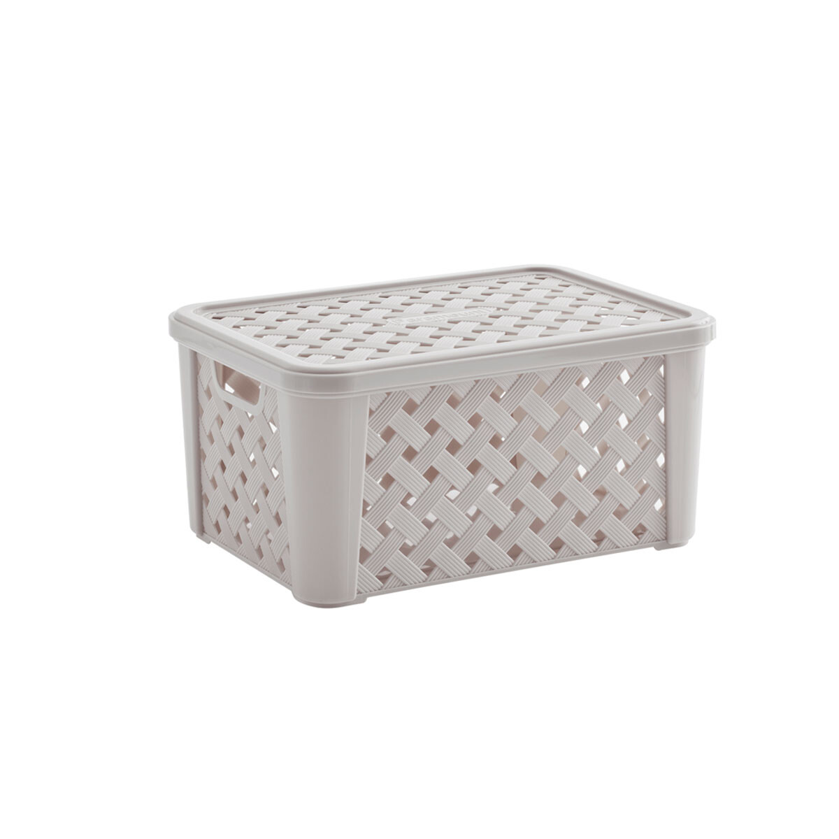 ORGANIZADOR RATTAN CON TAPA 35X25X17 CMS CREMA 