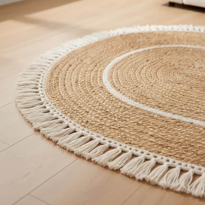 Alfombre en yute ovalada 1.20x0.80 Mts en 2 Colores C/flecos Alfombre en yute ovalada 1.20x0.80 Mts en 2 Colores C/flecos