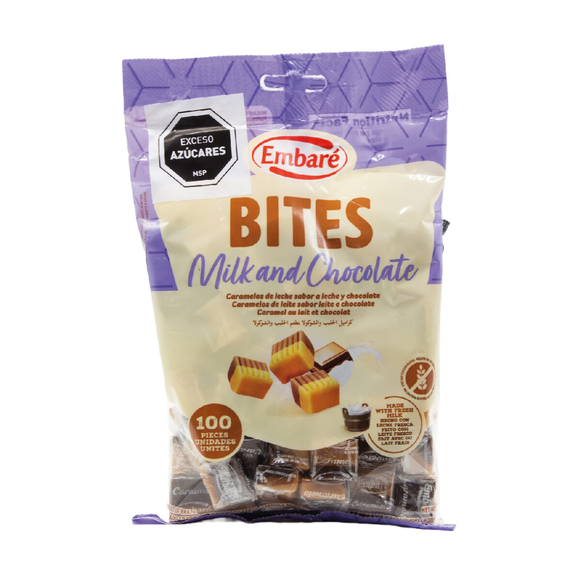 CARAMELO LECHE EMBARE. BITES LECHE Y CHOCOLATE 420GRS 