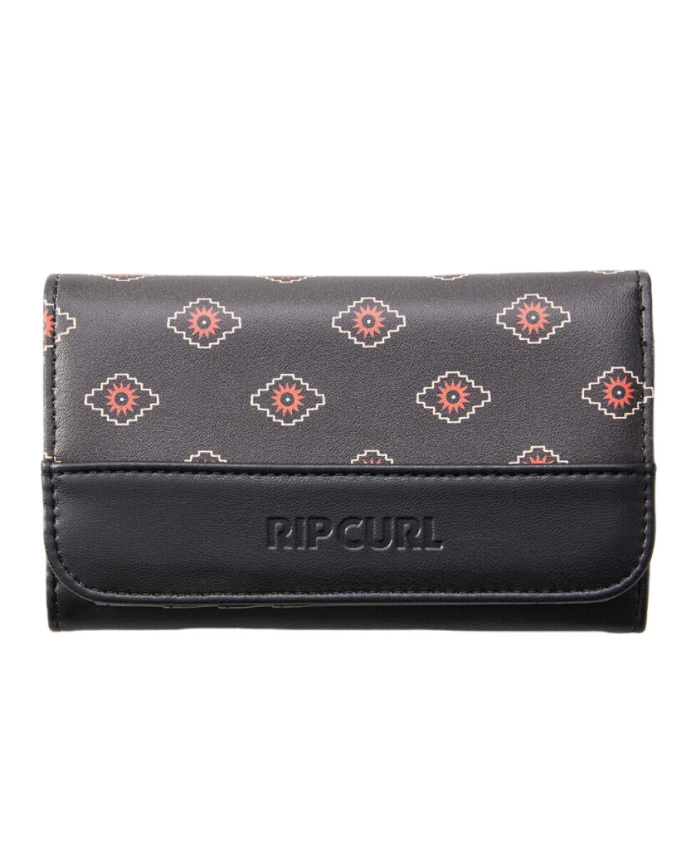 Billetera Rip Curl Mixed Floral Mid Wallet - Negro con Diseño 