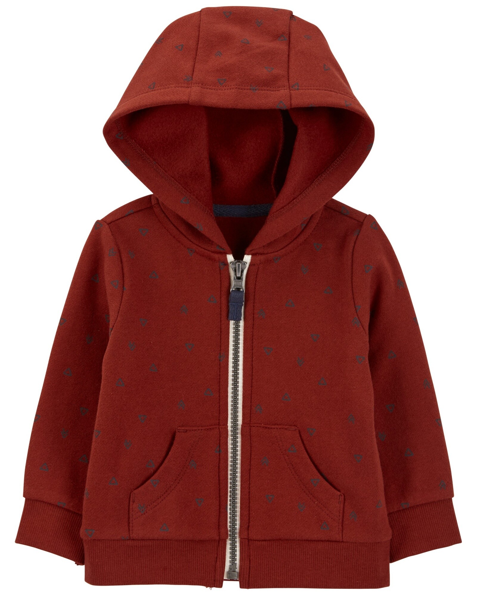 Campera de algodón con felpa, roja, estampada Sin color