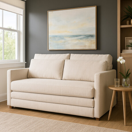 Sofá Cama Niki - Tela Rústica 9831 (Parma Beige)