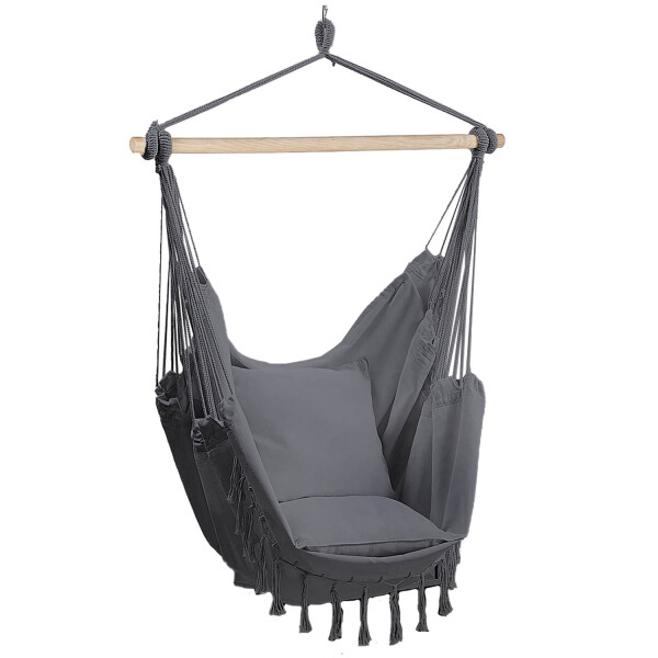 Hamaca Paraguaya Sillon Colgante Almohadones Soporte Madera Jardin Patio Imback Color Gris Hamaca Paraguaya Sillon Colgante Almohadones Soporte Madera Jardin Patio Imback Color Gris