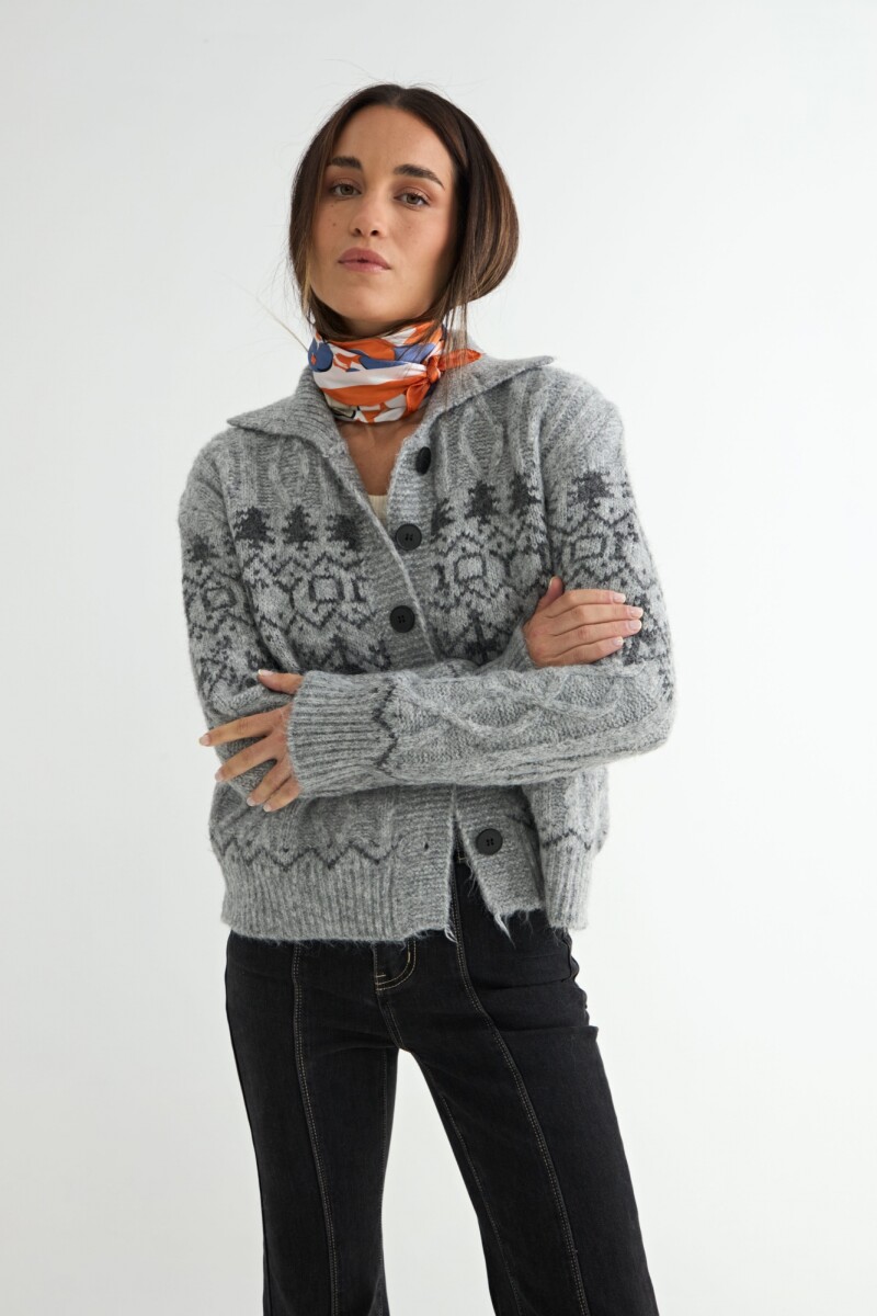 SACO BARILOCHE C/CUELLO - GRIS 