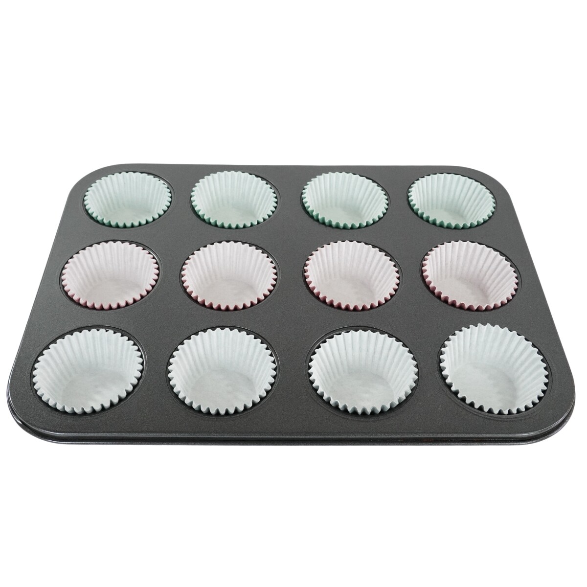 Asadera rectangular molde para cupcakes + pirotines 