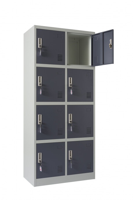 Guardabultos Locker Metálicos De 8 Puertas Guardarropa- Gris Guardabultos Locker Metálicos De 8 Puertas Guardarropa- Gris
