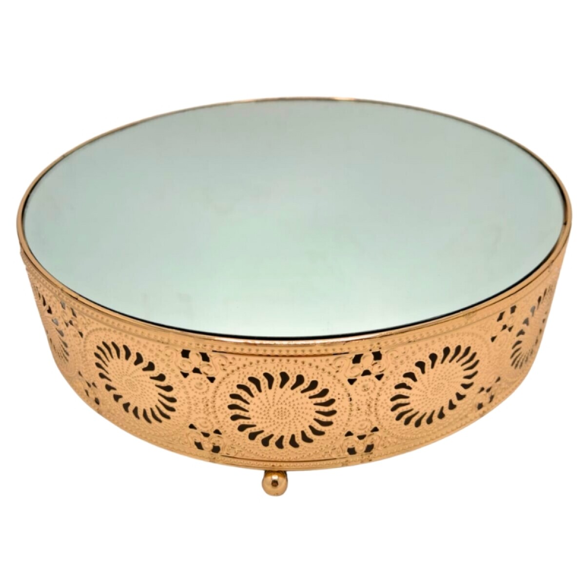 Soporte de Torta 30CM Dorado C/ Espejo 
