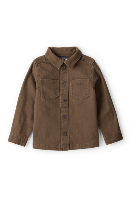 Camisa de algodón, marrón Sin color