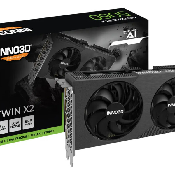 Tarjeta Gráfica Inno3d Geforce Rtx 5060 Twin X2 Oc White 8 Gb Gddr7 NEGRO