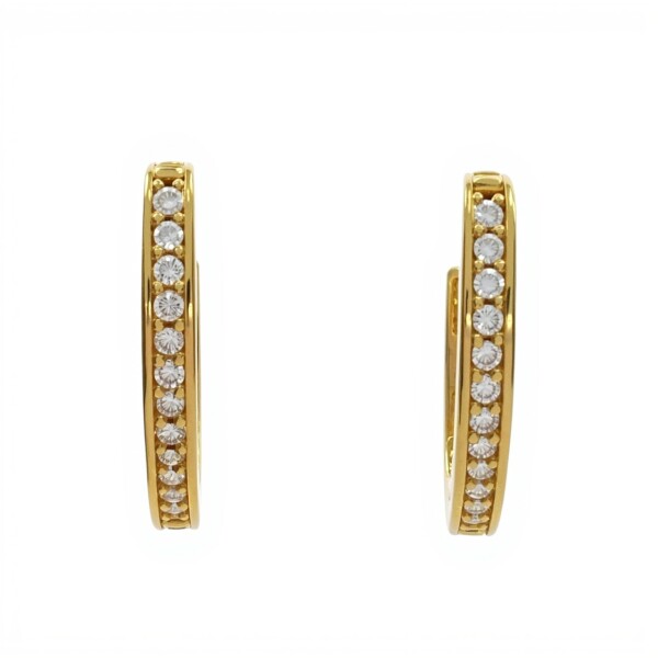 Caravanas aros curvos de zirconia y oro- Oro bajo - Zirconia- CA8157 conpiedra