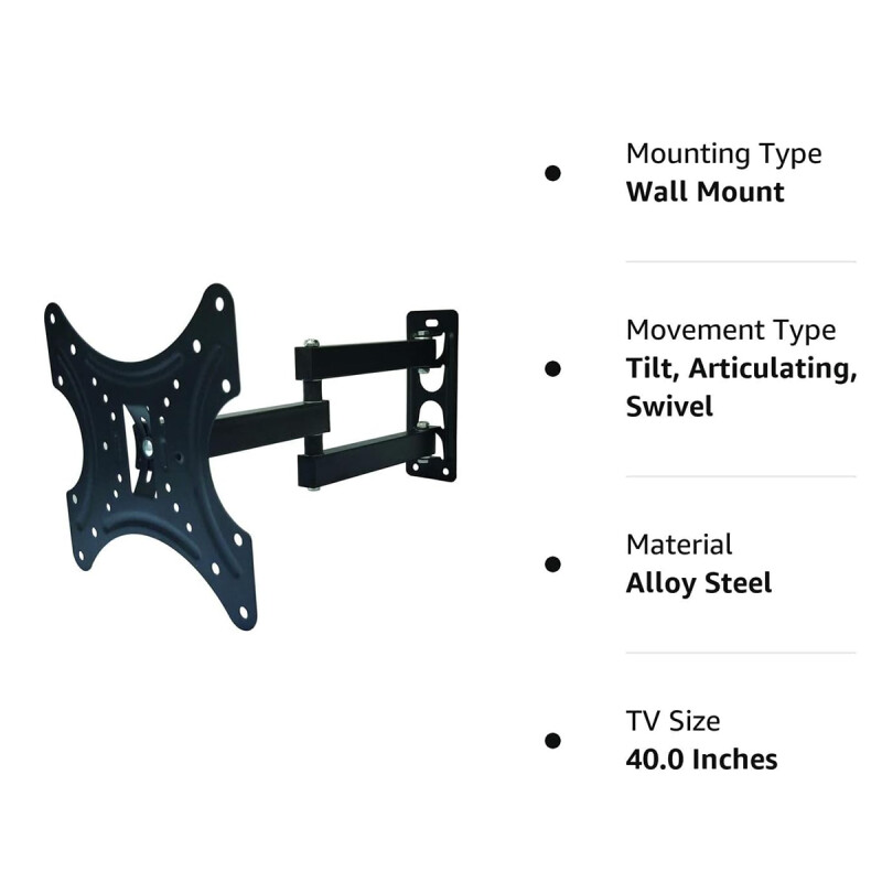 Soporte de TV de 14 a 55″ con giro e inclinación NEGRO