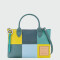Longchamp -Bolso de mano XS en cuero, Re-Play Patch Eucalyptus