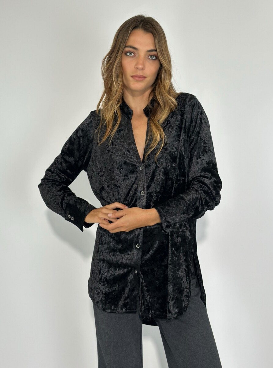 CAMISA VELVET ORNELLA - NEGRO. 