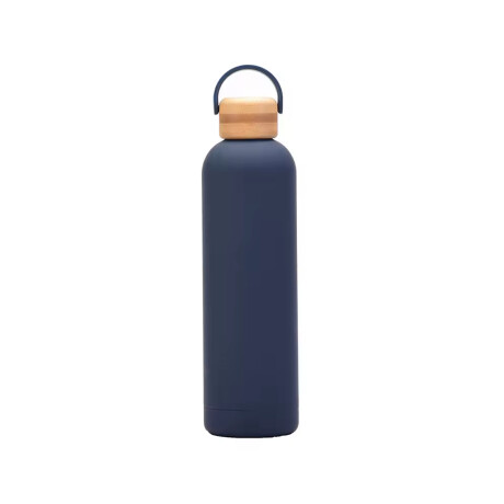 Botella con tapa de madera 750ml Azul