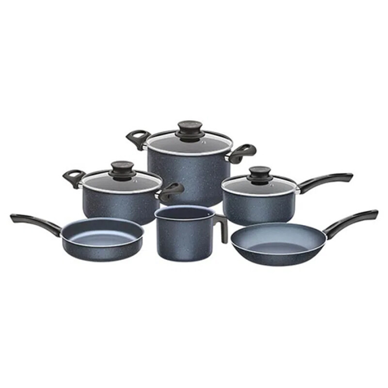 BATERIA COCINA TRAMONTINA - PARIS Azul Granito- 9 Pzas -5170 Sin color