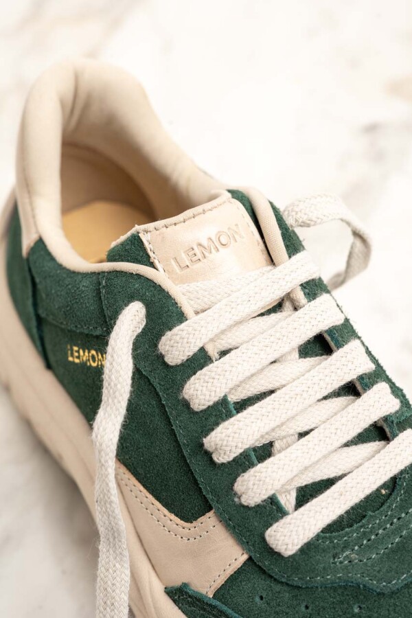 Zapatilla Gamuza Combinada Verde