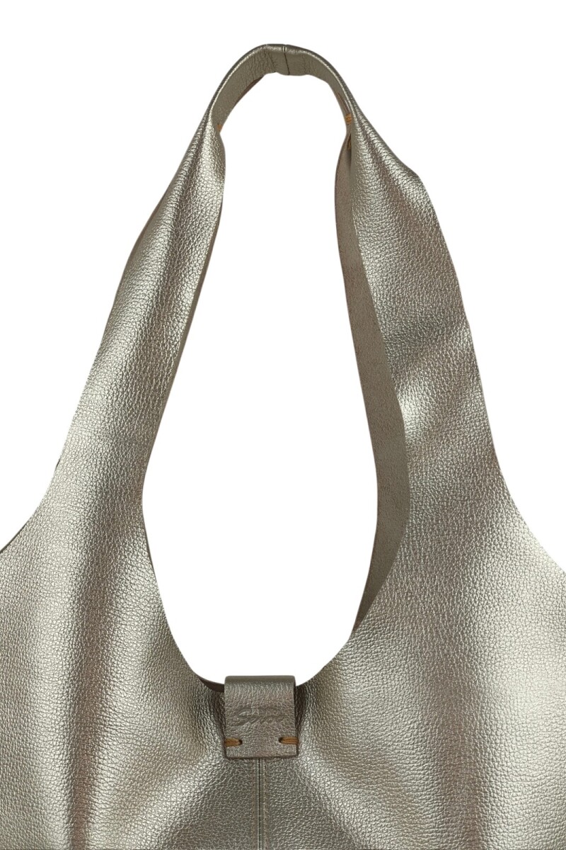 Tote Bag de Cuero Genuino Champagne