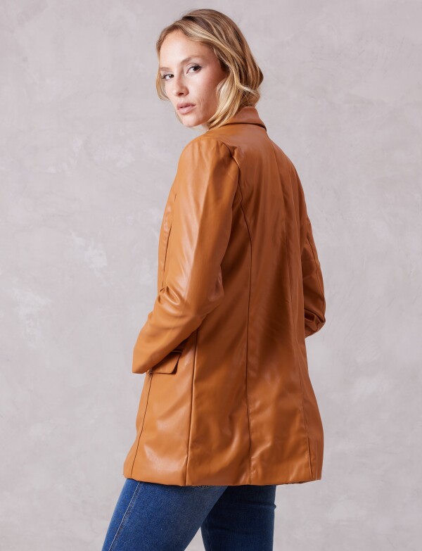 Blazer Eco Cuero Oversize TOSTADO