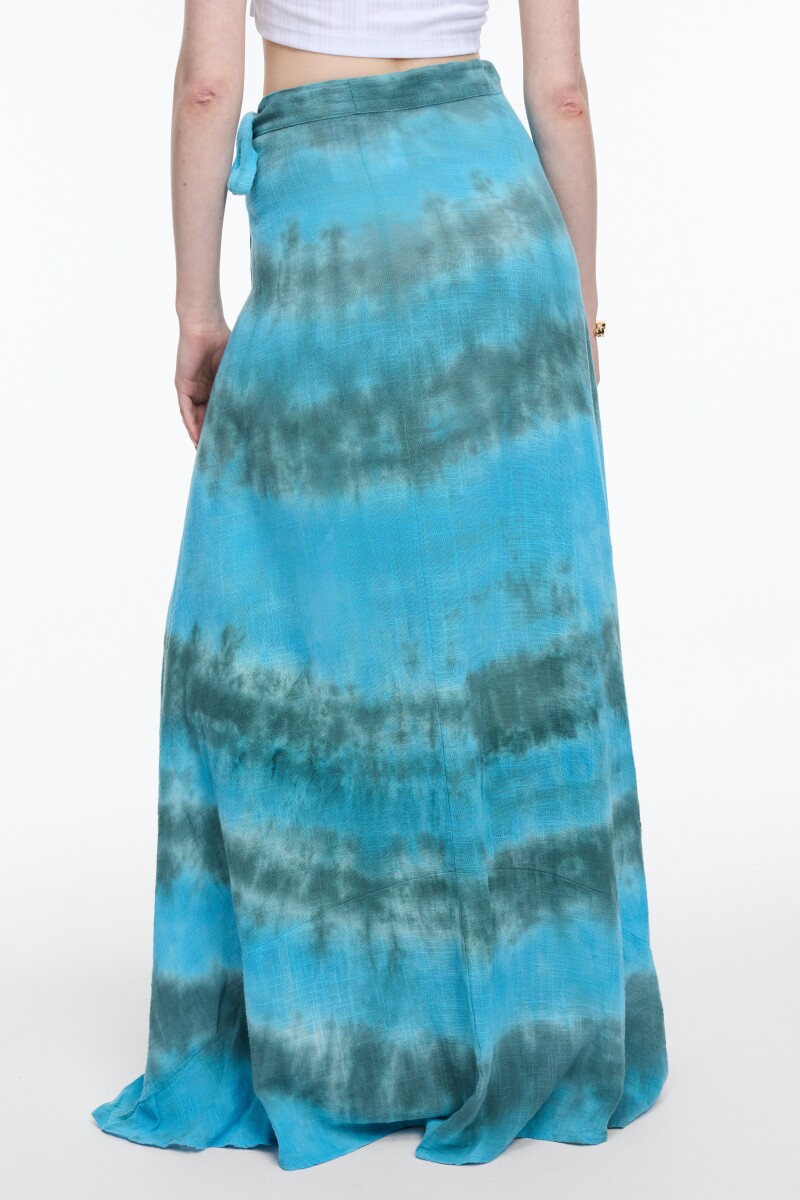 Falda maxi de gasa batik Turquesa
