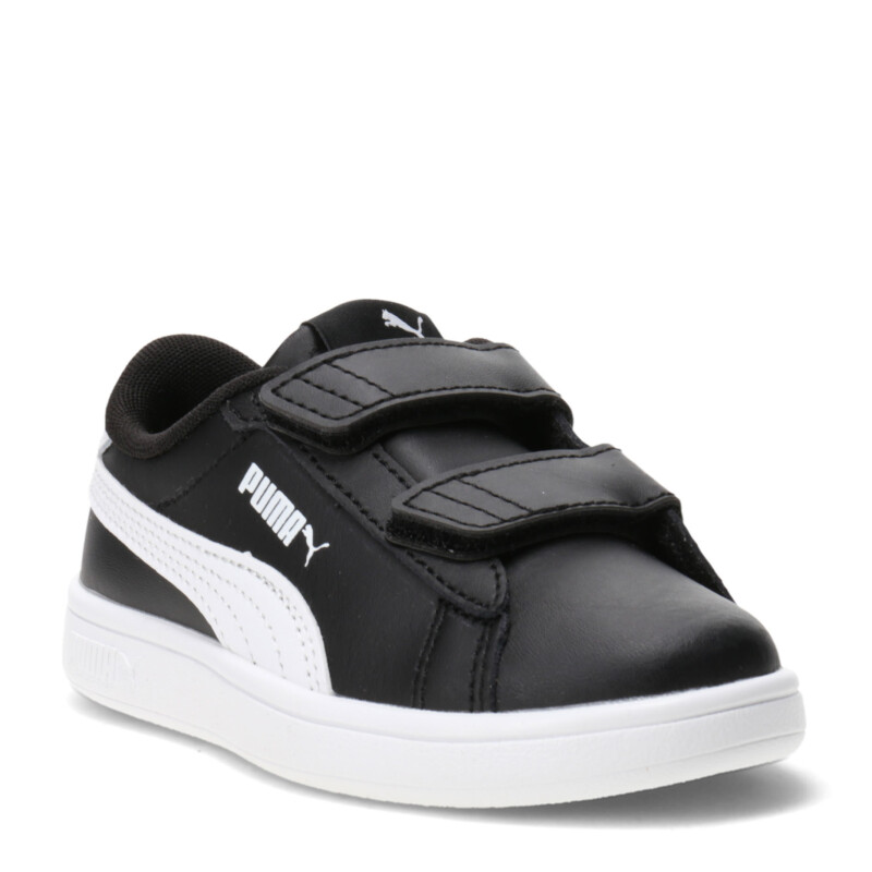 Championes Infantiles Puma Smash 3.0 Leather Negro - Blanco