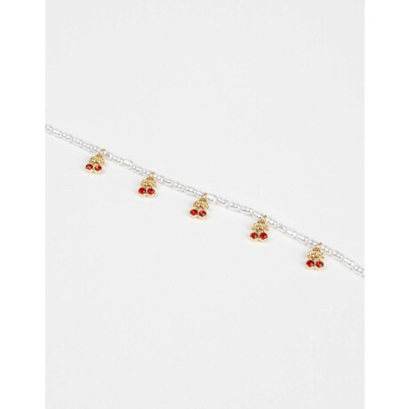 Collar Con Perlas ''cherry'' Dorado