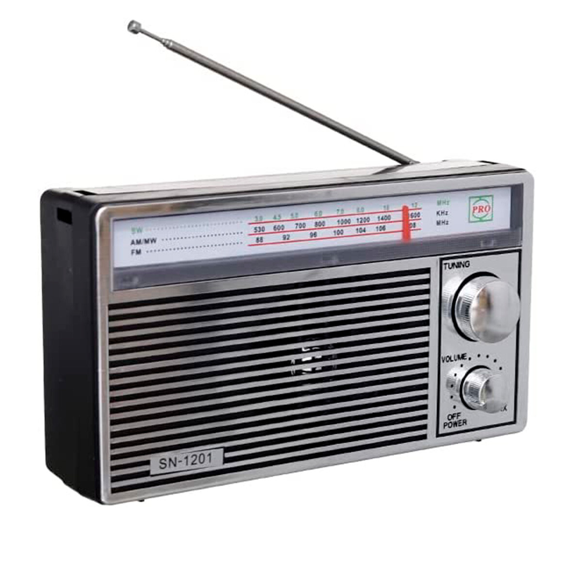 Radio Retro Portátil Am/fm Corriente y Pilas SN-1201 - 001 