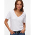 VMPAULINA SS V-NECK T-SHIRT JRS NOOS BRIGHT WHITE