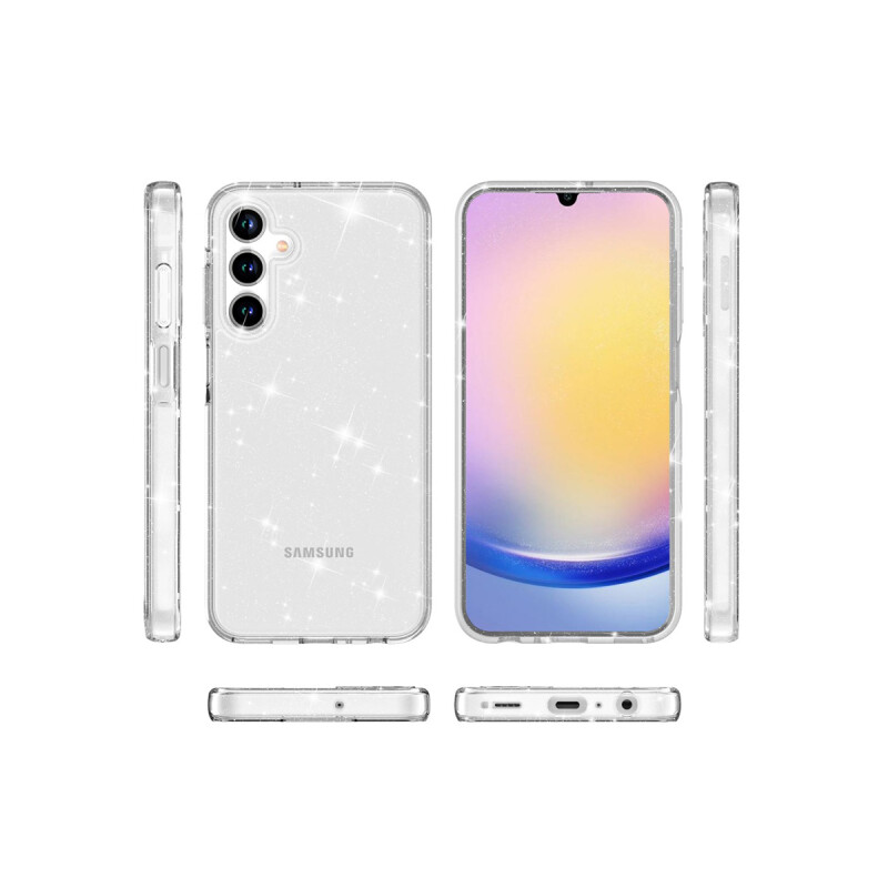 Protector Samsung Galaxy A15 transparente con brillos Protector Samsung Galaxy A15 Transparente Con Brillos