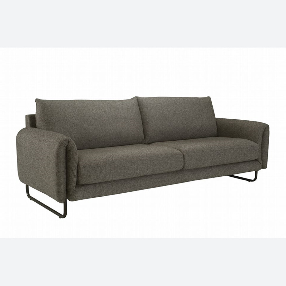 SOFA 2,5 CUERPOS - TELA TRAMADA GRIS CLARO - METAL GRAFITO 