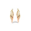 Caravanas aros de oro 3 lineas rombo- Oro bajo - Sin piedra- CA8404 sinpiedra