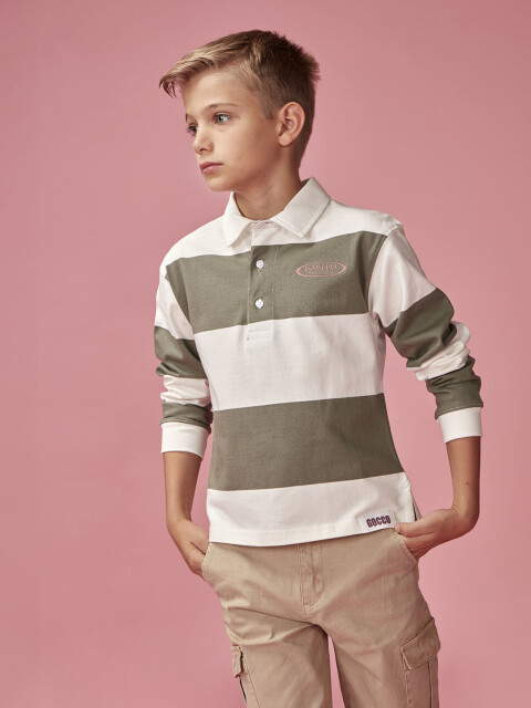 Polo De Rayas Verdoso