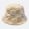 Gorro Bucket Split Cuadros Beige