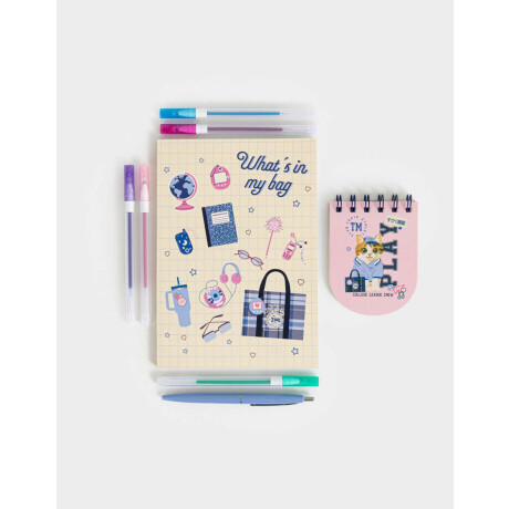 Set De Librería En Cartera De Mesh Rosa Claro