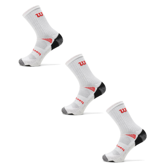 Medias Unisex Wilson x3 Largas Blanco - Negro