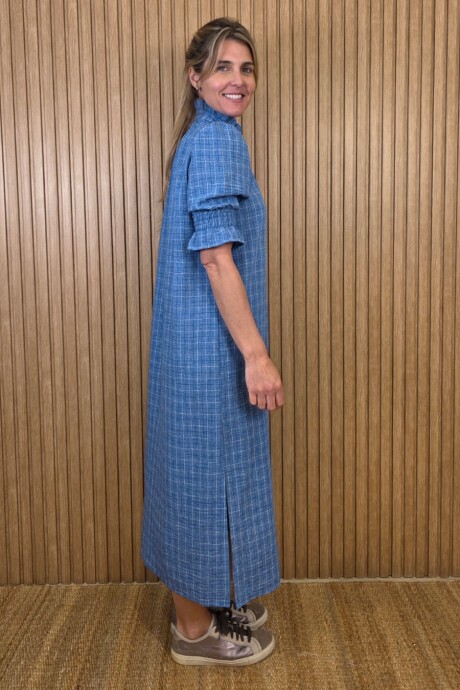 Vestido Maldivas Cuadros Azul