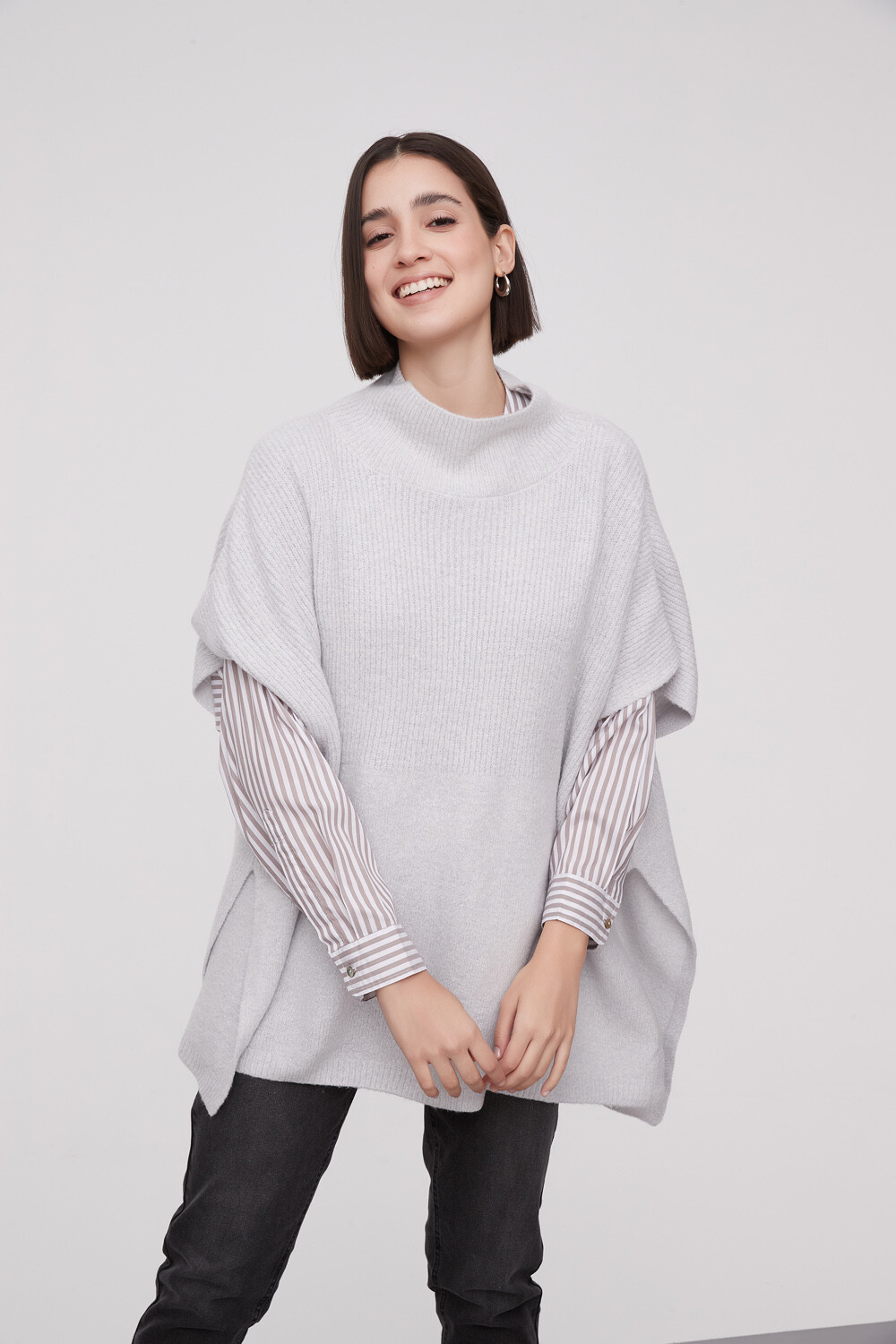 Poncho Amelien Gris Melange