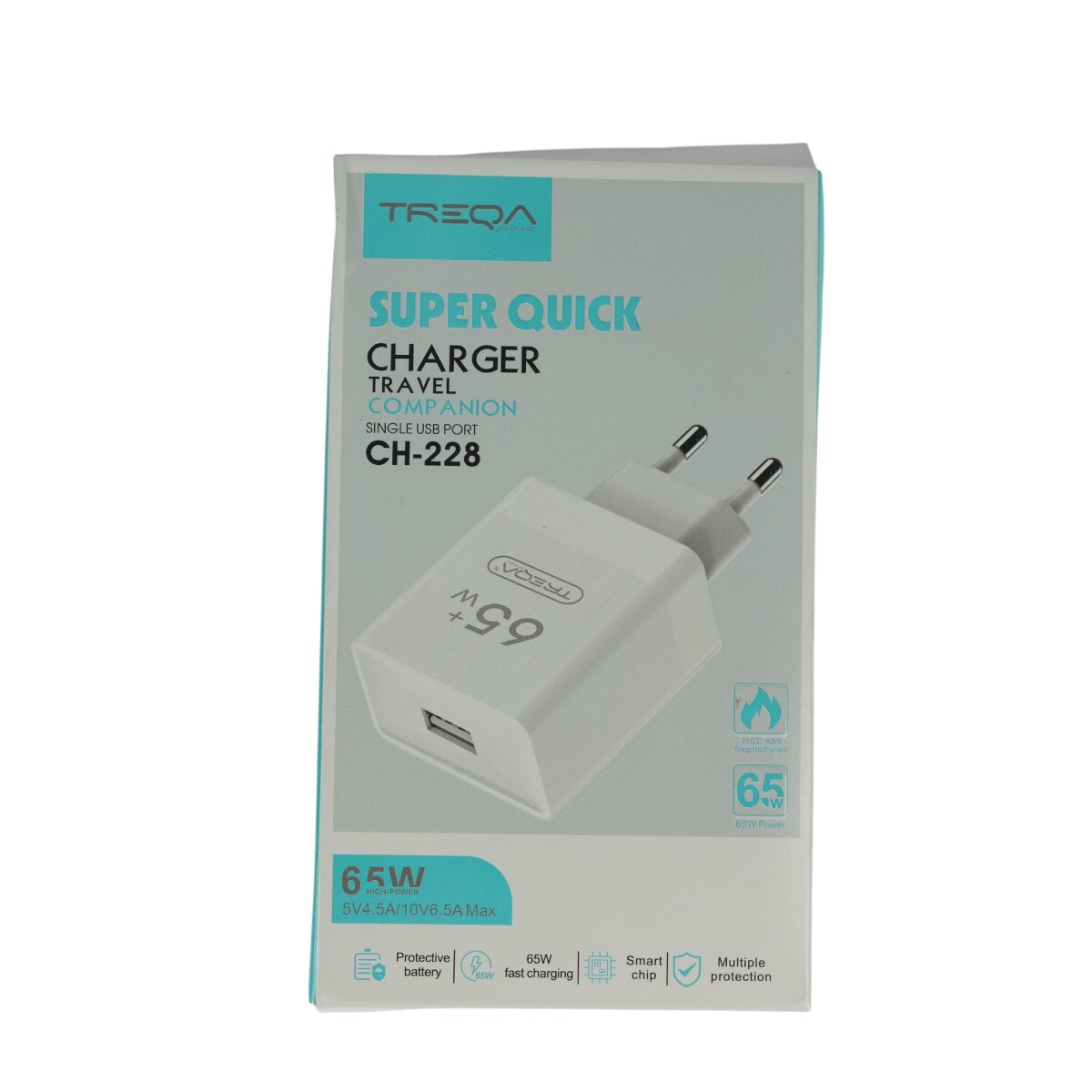 CARGADOR DE CARGA RÁPIDA 65W CH228 USB A 